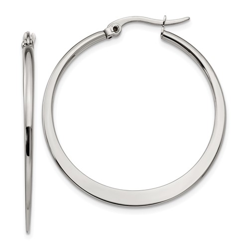 Chisel Stainless Steel 34mm Diameter Hoop Earrings | Chisel Jewelry ...