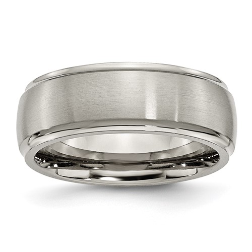 Chisel Titanium Ridged Edge 8mm Brushed and Polished Band | Chisel ...