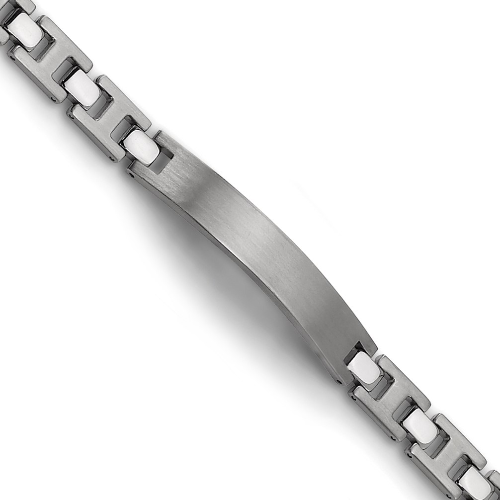 Men's engrave-able Ttitanium brushed and polished 8mm ID bracelet, 8.5 inches. 