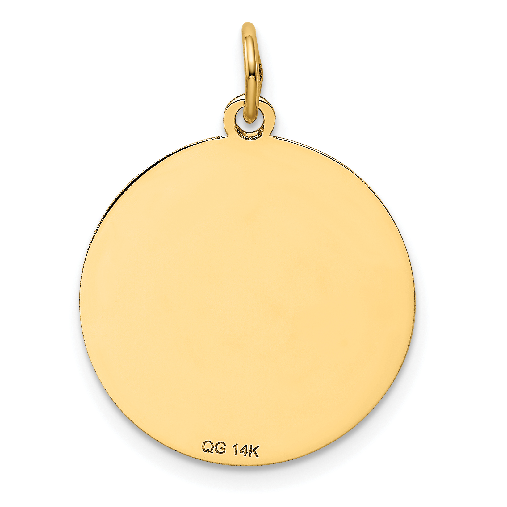 14k Yellow Gold Poodle Disc Pendant Charm Necklace Animal Dog Fine ...