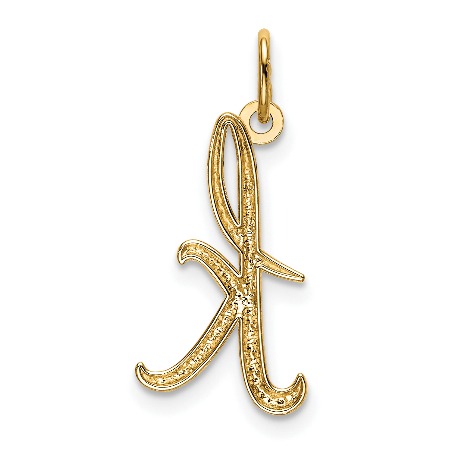 14k Yellow Gold Letter K Initial Monogram Name Pendant Charm Necklace ...
