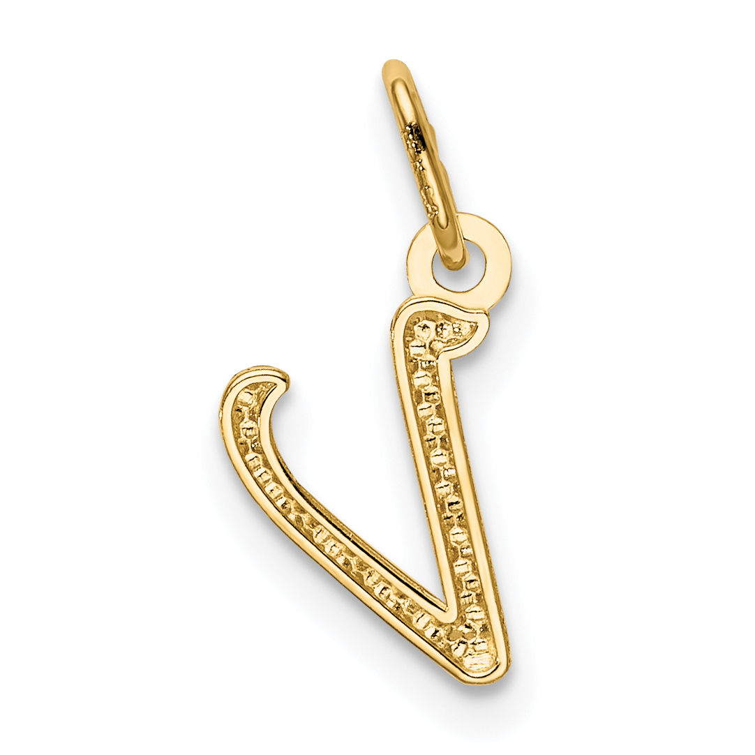 14k Yellow Gold Letter V Initial Monogram Name Pendant Charm Necklace ...