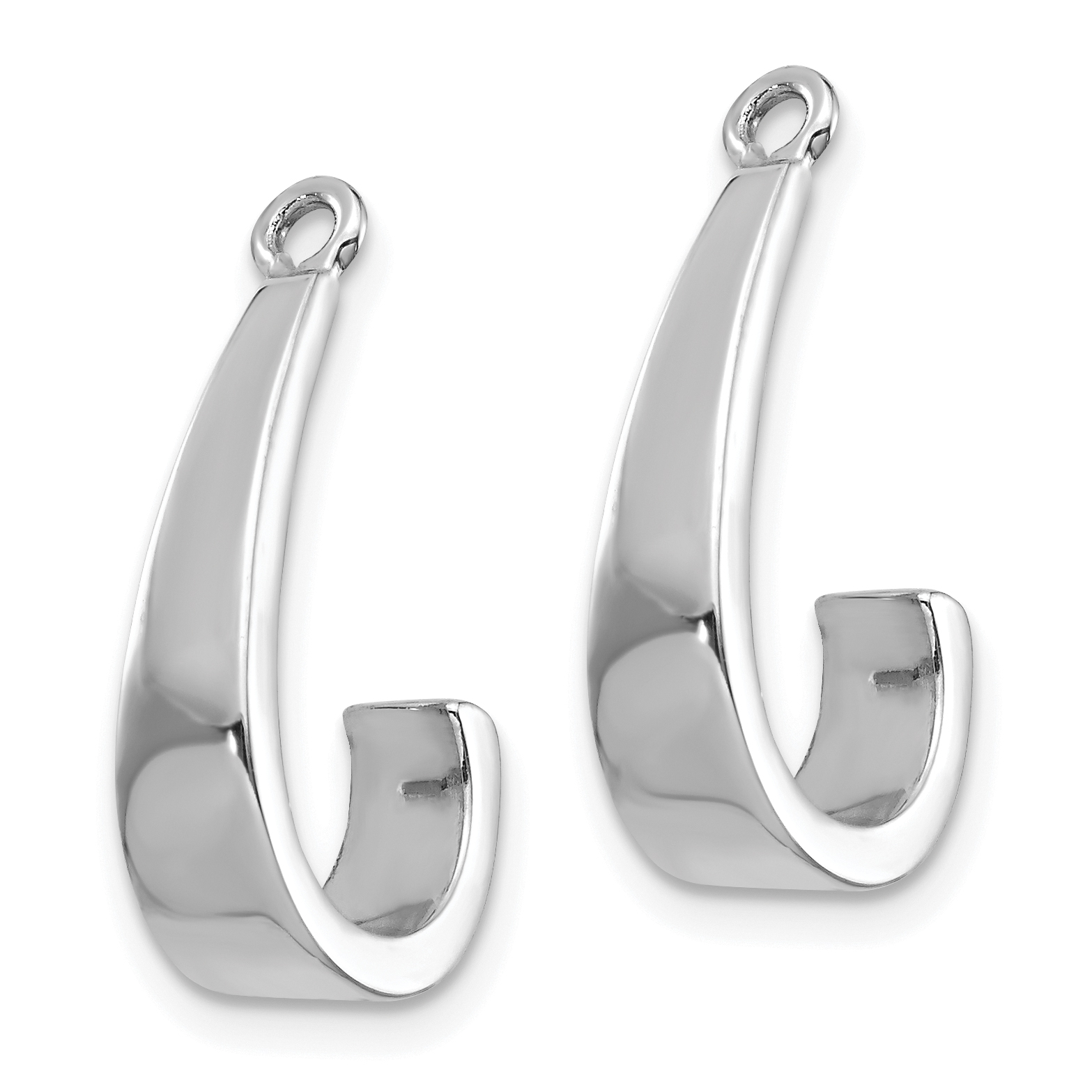 14k White Gold J Hoop Earrings Jackets YE1493 730703622635 eBay